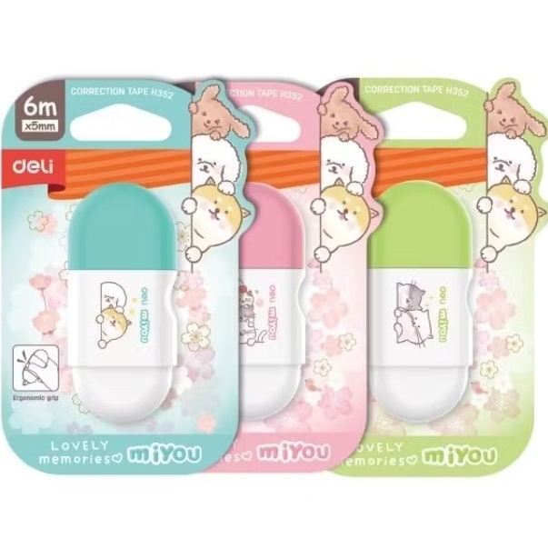 Deli Correction Tape / Tip-Ex Kertas Desain Miyou / Tip X Pita Lucu