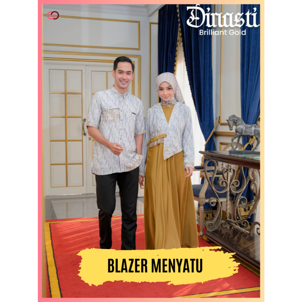 Gamis Couple Valdya Cutting Umbrella Dress Blazer Motif Dinasti by Valdya Ahzarayy
