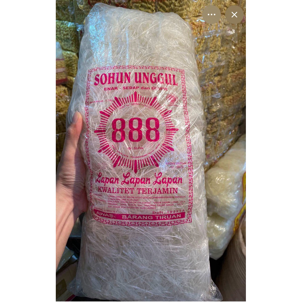 SOHUN UNGGUL 888 Berat 1.7 KG - SOHUN UNTUK SOTO BAKSO