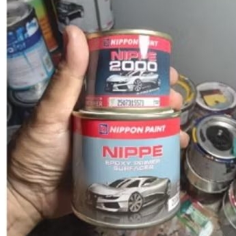 Epoxy/poxi nippe 2000 primer surfacer+hardener grey, cat dasar duco anti karat original