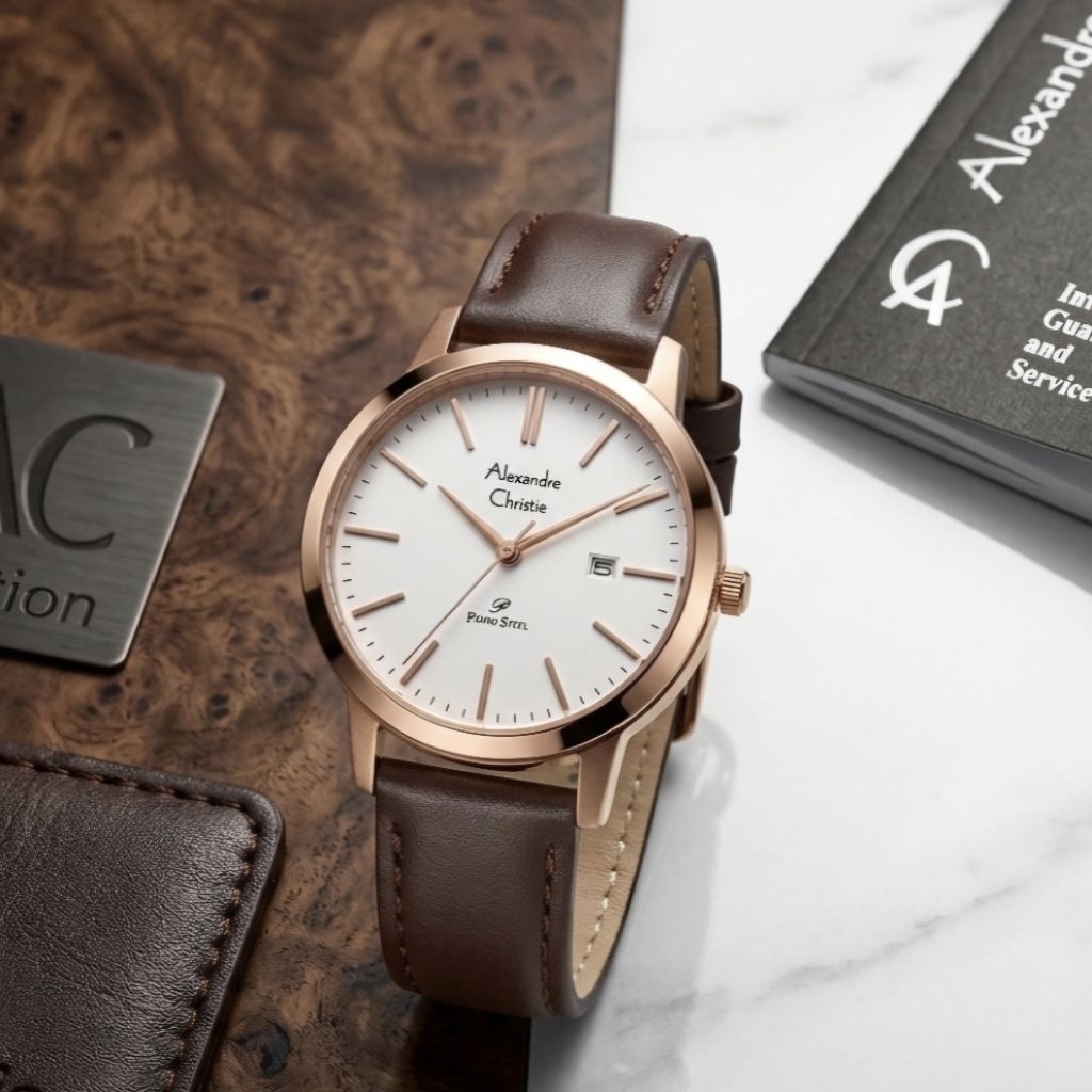 Alexandre Christie 1007 Kulit Coklat Dasar Putih Cewe