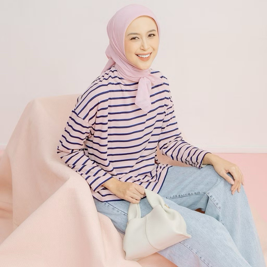 Preloved HijabChic Ulyani Stripe Tops