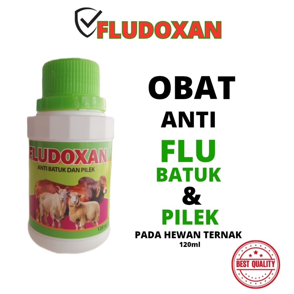 Fludoxan Ternak 120ml - Obat Batuk Ternak - Obat Batuk Kambing - Obat Batuk Domba - Obat Pilek Domba