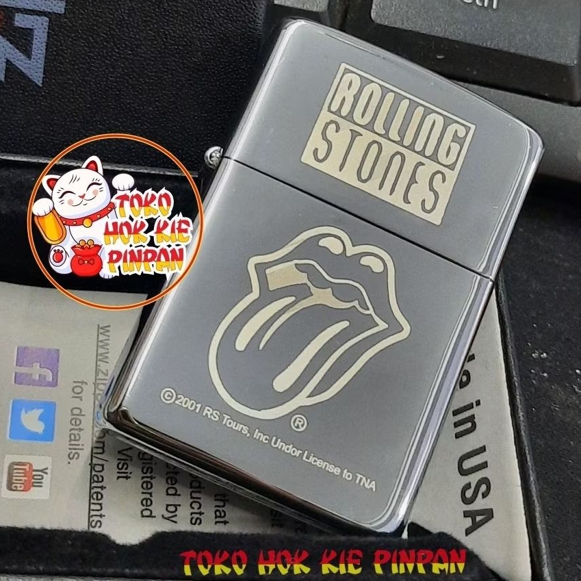Korek zippo motif the rolling stones bisa request custom gambar foto logo club komunitas perusahaan 