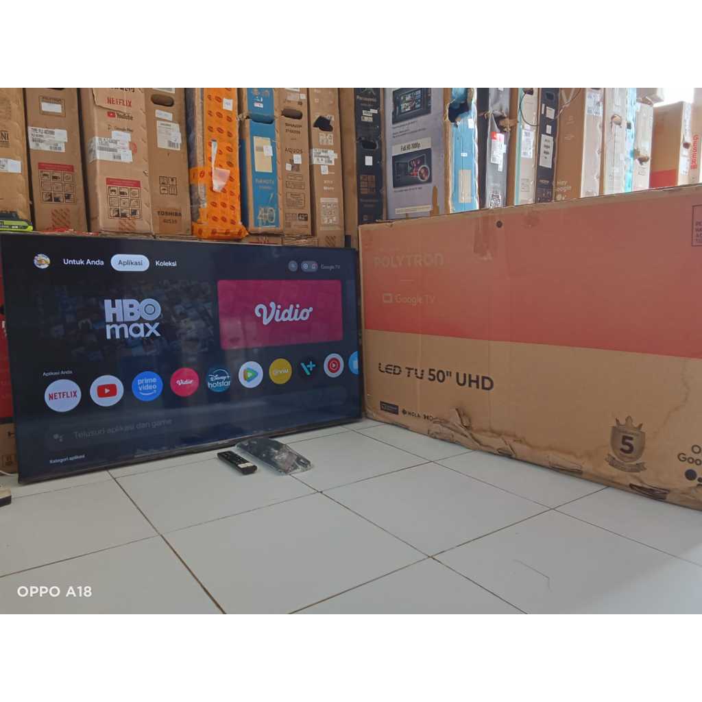 GOOGLE TV LED POLYTRON SUDAH 4K KONDISI BEKAS MASIH SEFGL (067)
