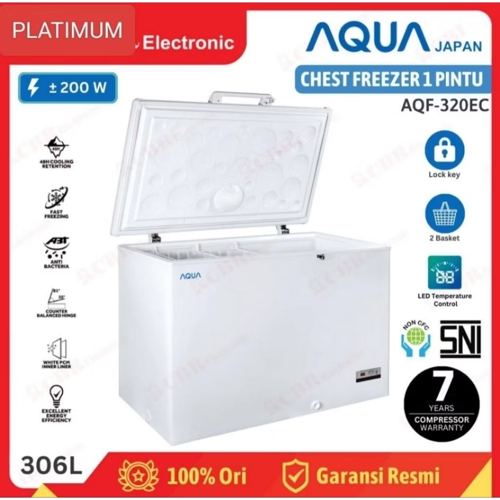 FREEZER BOX AQUA 320ECL KAPASITAS 300 LITER/ PROMO