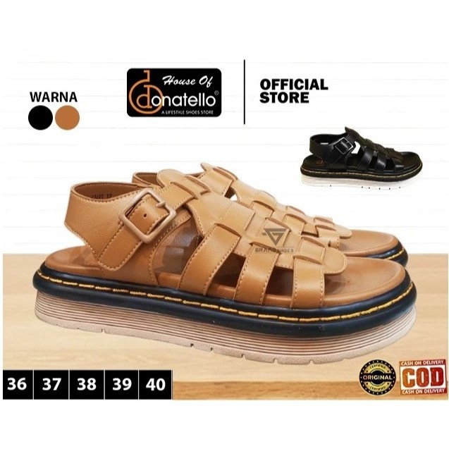 DONATELLO OI sandal gunung tali vecro sol tebal terbaru casual wanita perempuan Original