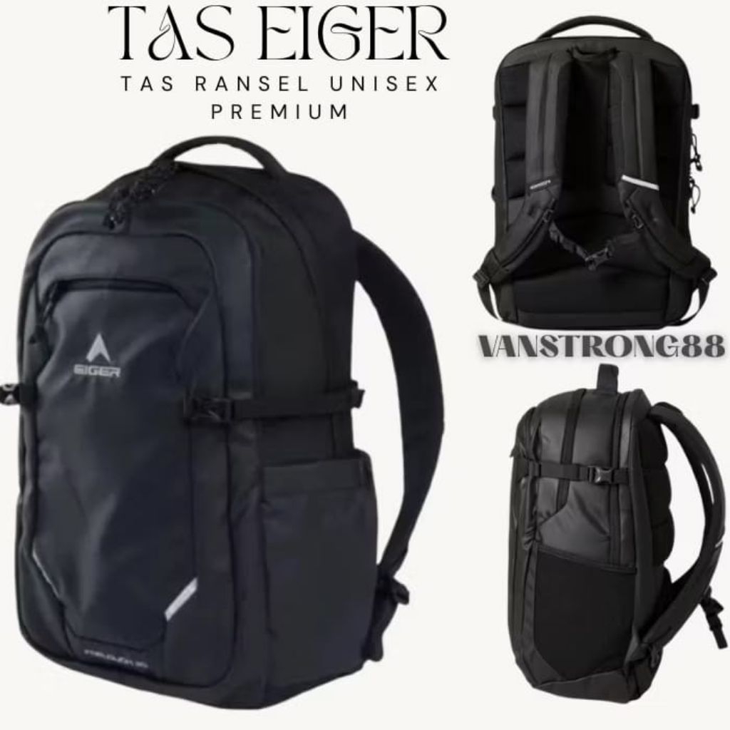 TAS RANSEL EIGER PRIA WANITA WARNA MERAH UKURAN 20L TAS PUNGGUNG TAS SEKOLAH KULIAH LAPTOP KERJA TER