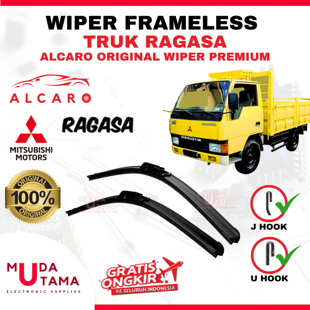 Wiper Frameless Truk RAGASA Original Alcaro - Wiper Truk RAGASA Colt Diesel - Wiper RAGASA Frameless