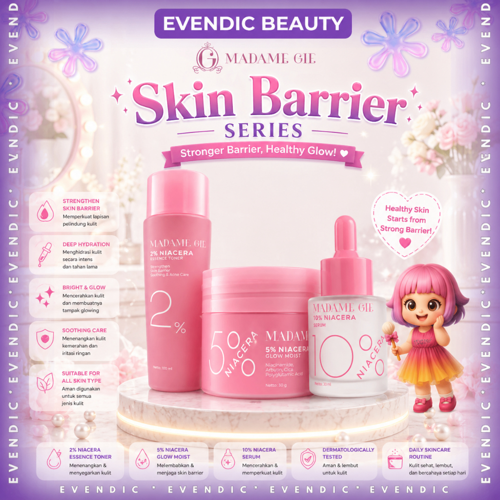 READY Madame Gie Skin Barrier Moisturizer - Niacera 5% Toner - Niacera 2% Serum - Niacera 10% | ALL 