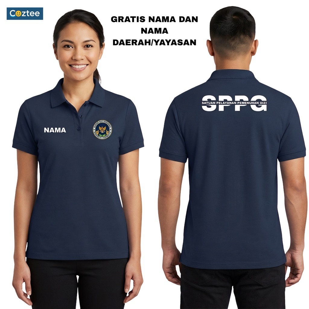 Polo Shirt SPPG - Kaos Polo Satuan Pelayanan Pemenuhan Gizi - Kaos Polo Free Custom