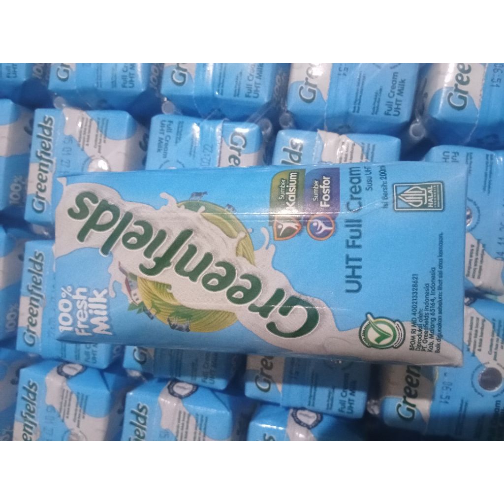MedanMilku| Susu Kotak Pake Sedotan UHT FullCream Greenfields 200ml