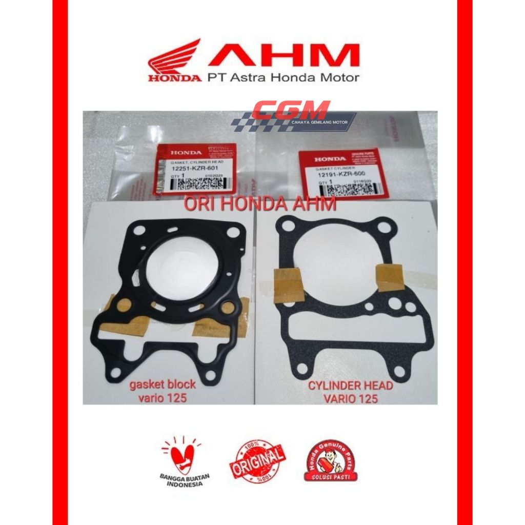 12191-KZR-600,12251-KZR-601 Gasket cylinder head gasket cylinder block vario 125 ori ahm