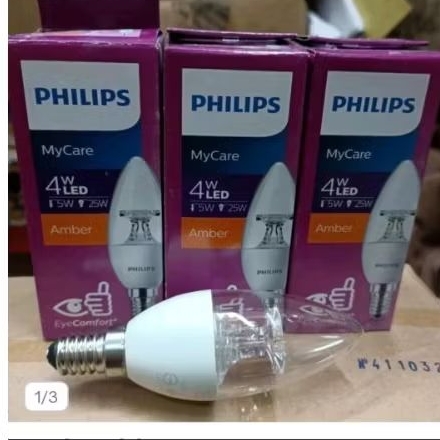 LAMPU LED PHILIPS CANDLE E14/4WATT WARM WHITE