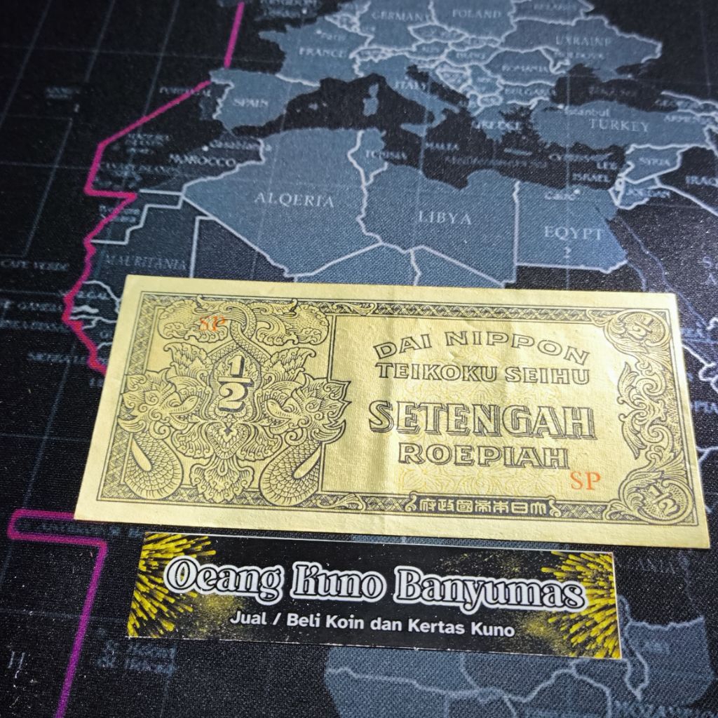 Koleksi 1/2 Rupiah Seri Dai Nippon Teikoku Seihu Tahun 1943 Original Bagus