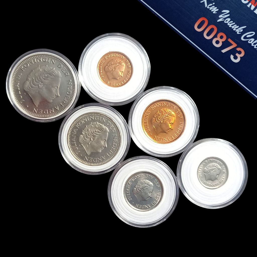 UKA006Coin Set Nominal Lengkap Koin Belanda (Ratu Juliana) Total 6 Koin Detail Bagus Sesuai Difoto