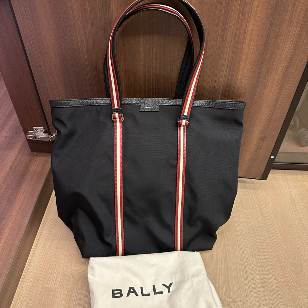 NEW Bally Code Nylon Tote Bag Black AUTHENTIC