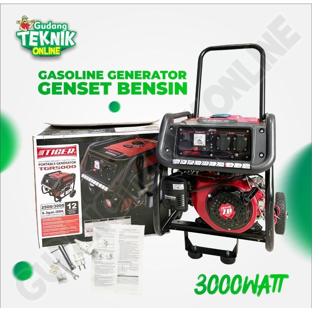 GENSET TIGER 3000WAT 4TAK MESIN GENSET TIGER TGR5000