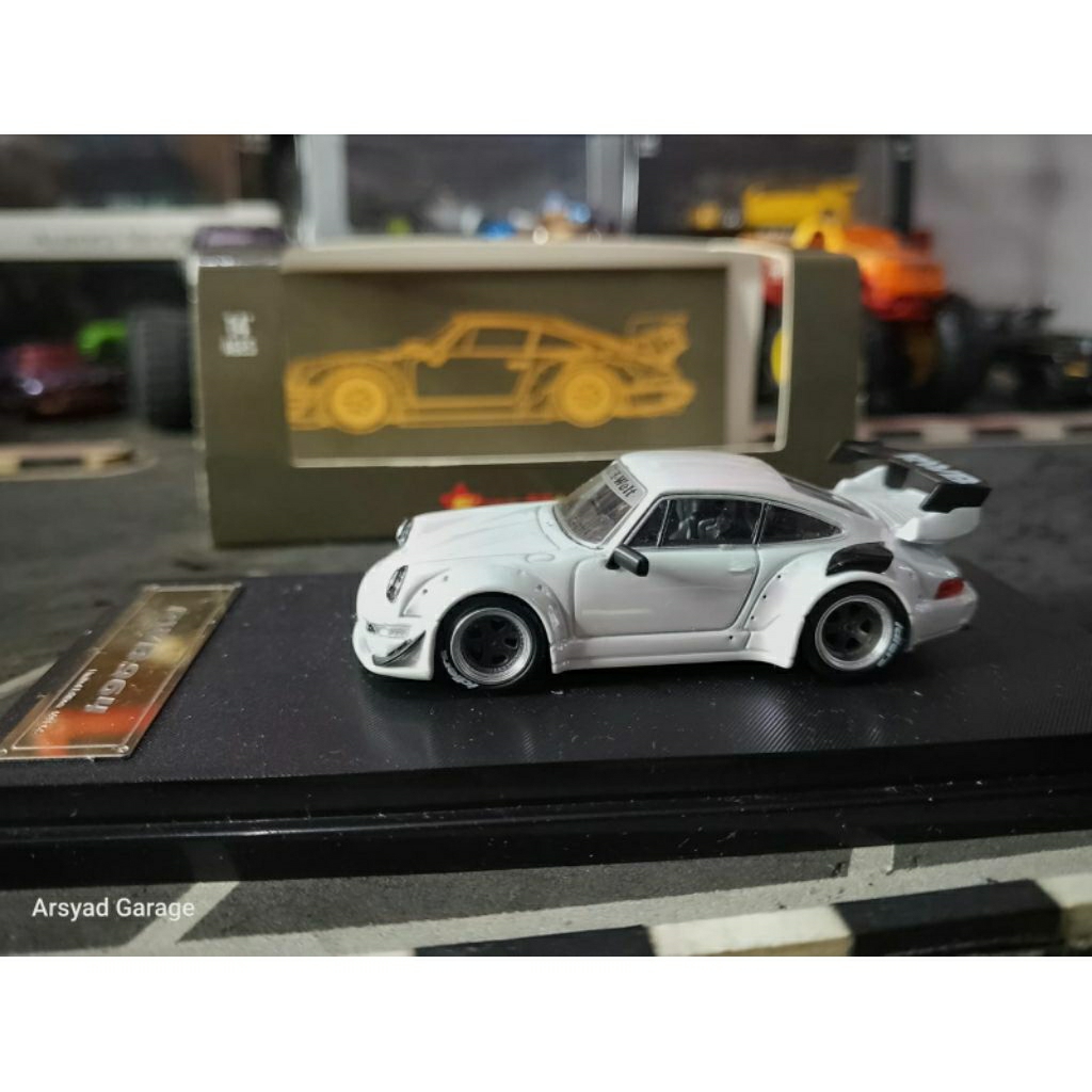 Diecast Star Model Porsche RWB 964 GT Wing Pearl White