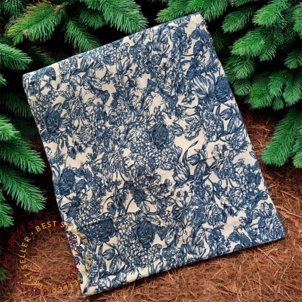 kain katun rayon viscose premium motif bunga besar