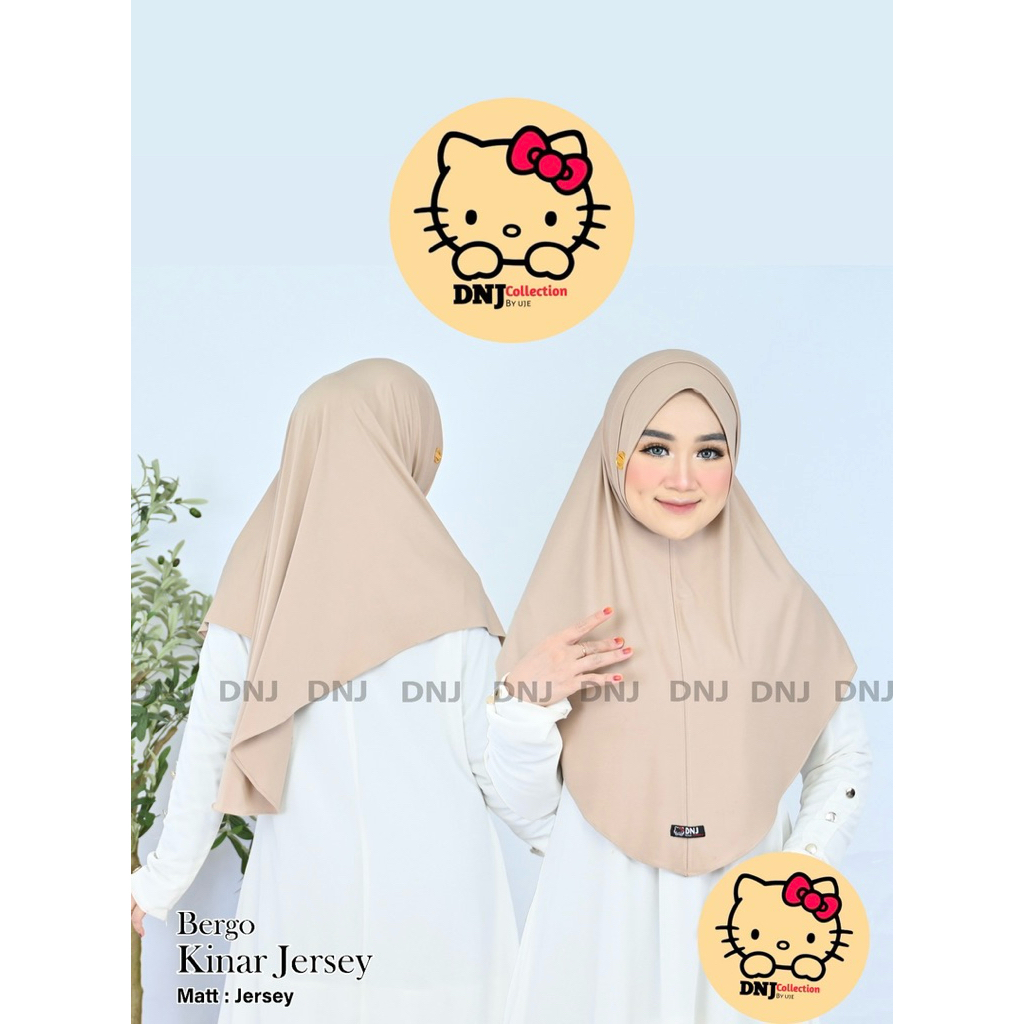 hijab instan jersey kinar/kerudung non ped kinar jersey/Bergo instan kinar DNJ