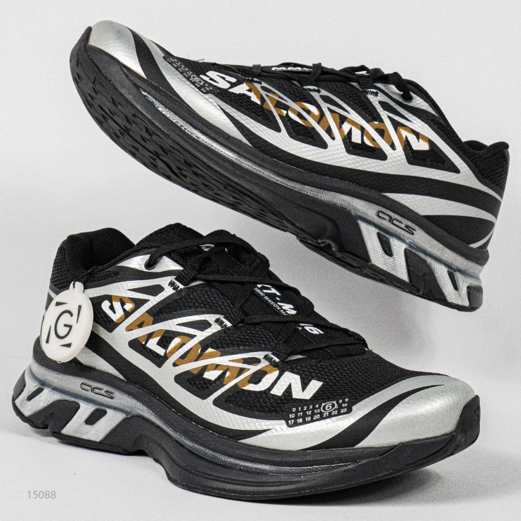 Sepatu Salomon XT MM6 Maison Margiela Black Silver Phantom Outdoor Trail Running Sneakers Unisex Sep