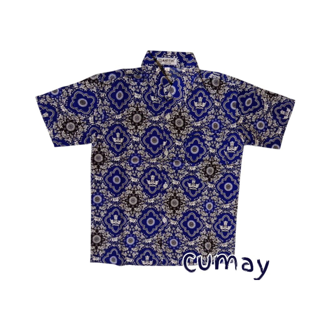 Baju Batik Biru Lengan Pendek Tunas Harapan Seragam Sekolah SD Nasional
