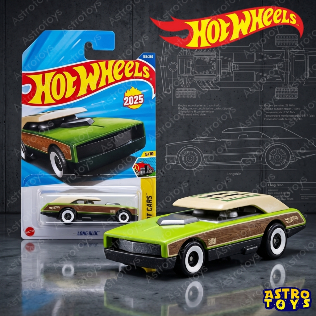 Hot Wheels Long Bloc Hijau Wagon Series Lot M 2025 1:64 Original / Mainan Diecast Mobil Hotwheels