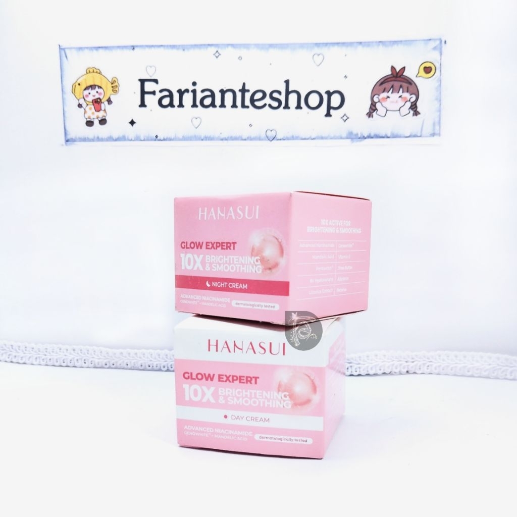 HANASUI Flawless Glow Expert 10 Day, Night Cream 15 gram, Melembabkan dan mencerahkan
