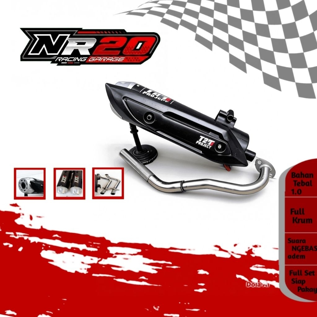 Knalpot copy TZM PROJECT YAMAHA MIO SMILE MIO SPORTY MIO SOUL KARBU FINO KARBU suara adem