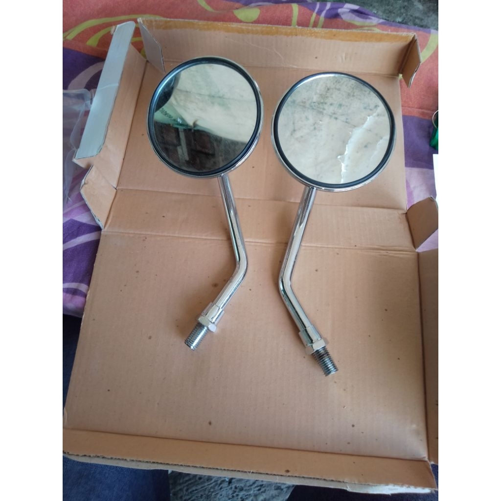 spion retro bulat chrome universal buat semua motor bahan full besi