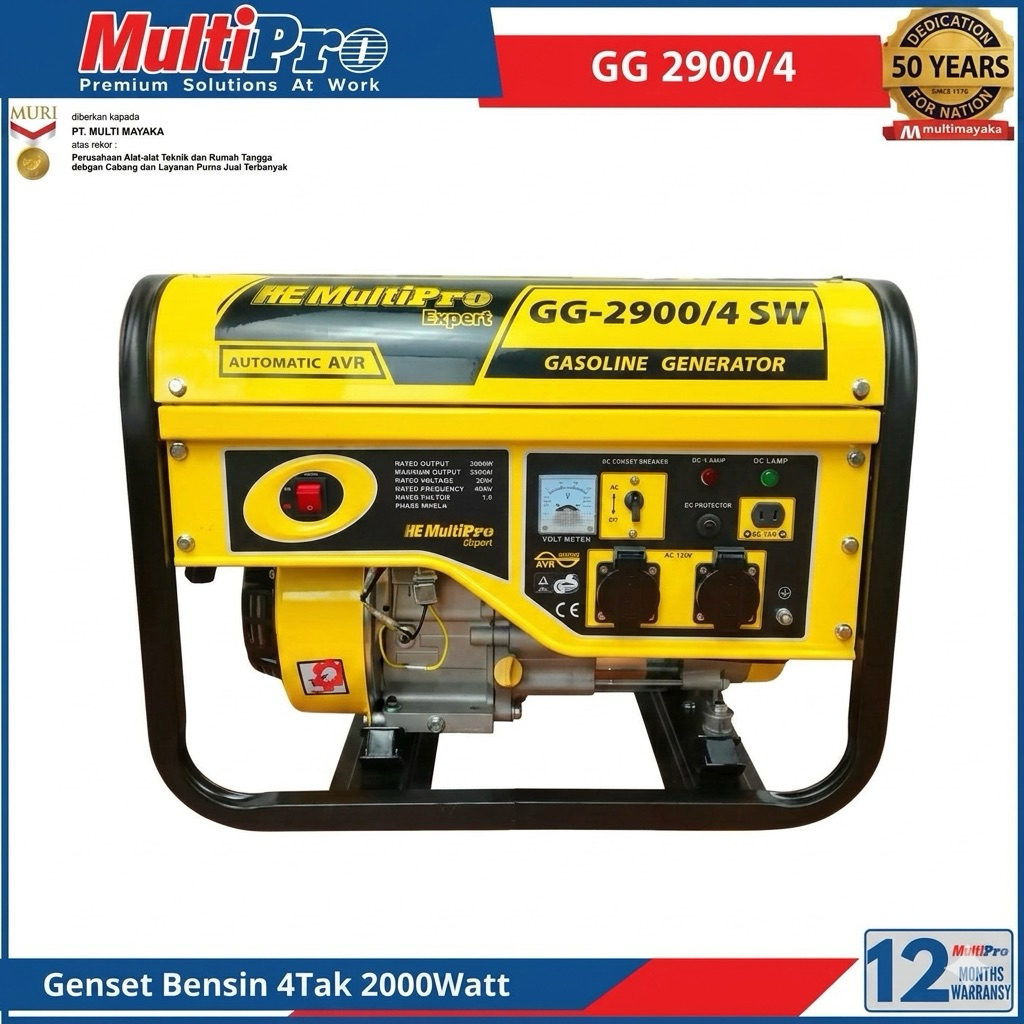 Multipro GG2900/4 Mesin Genset Listrik Genset Bensin Generator Genset 2.200Watt GG 2900/4