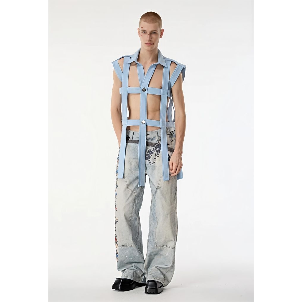 Kemeja Hollow pria Seri Blue ice