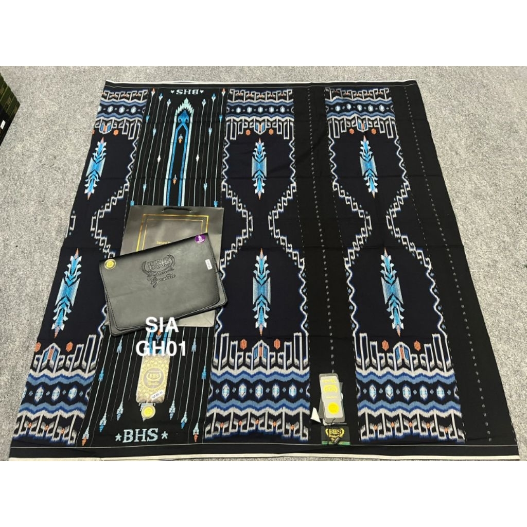 Sarung BHS Signature SIA Gold Hitam Biru Premium Mercerized ATBM Limited (Bisa COD)