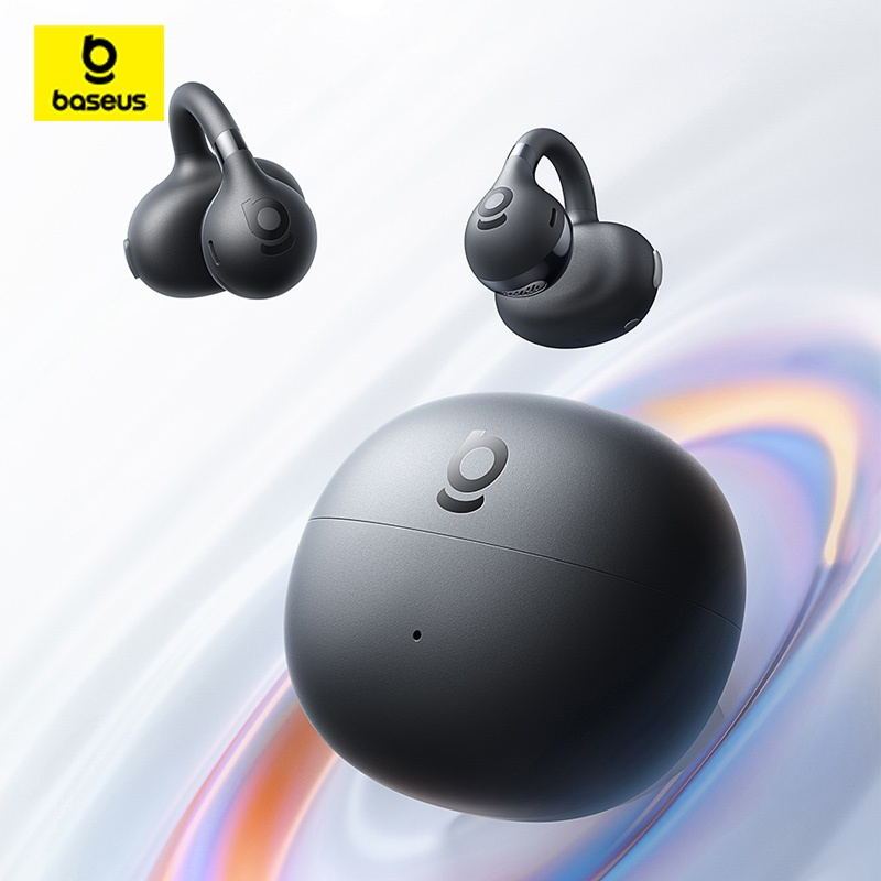 Baseus Bass BC1 Open Ear Fit Wireless Stereo 12MM Super Bass 4 Mic AI ENC Clip TWS IP55 & 38H OWS Ea