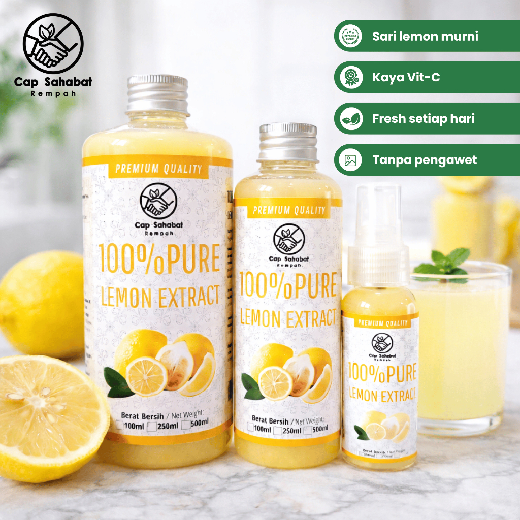 250ml Pure Lime Extract Pure Lemon Extract Sari Lemon Murni Sari Jeruk Nipis Murni Jus Lemon Murni J