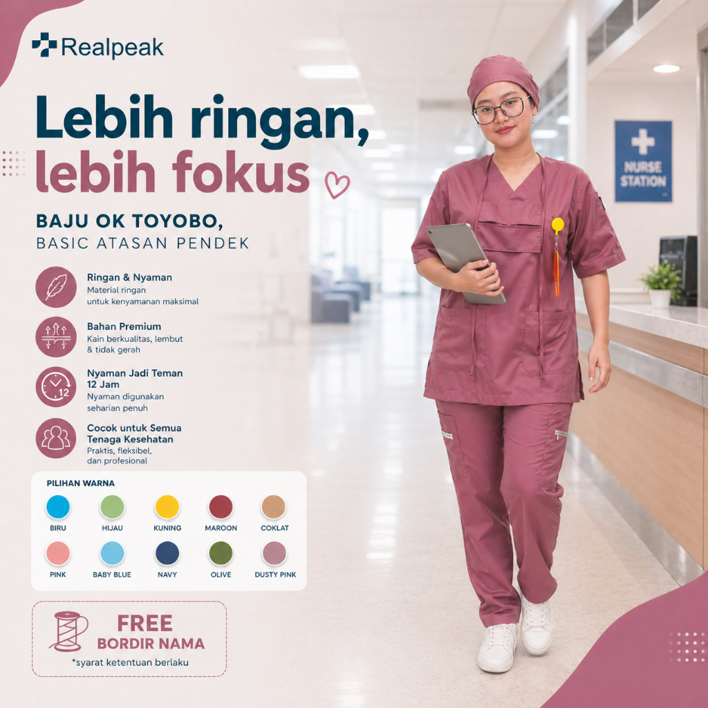 REALPEAK -  Doctor Scrub's Atasan Baju OK Lengan Pendek