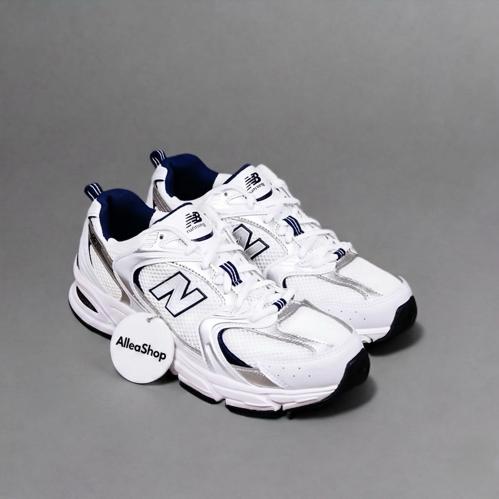 SEPATU NB 530 WHITE SILVER NAVY ORIGINAL VIETNAM BNIB