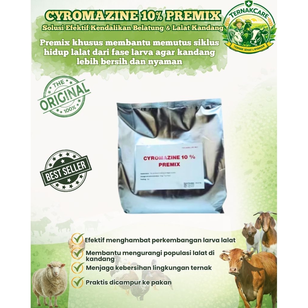 [ternak] Cyromazine 10% 1Kg Anti Larva Lalat Membasmi Larva Lalat Pada Kandang Ayam Bebek
