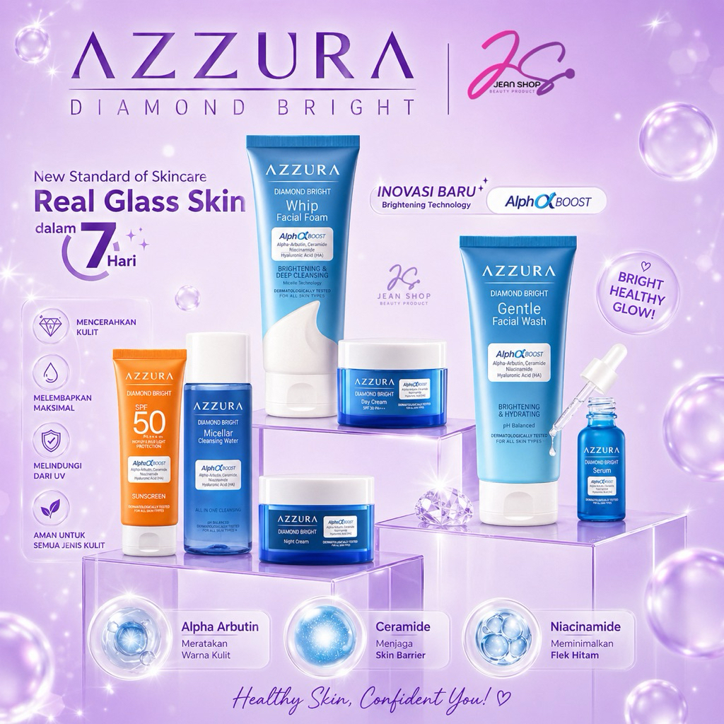 Azzura Skincare | Sunscreen , day & Night Cream | Face Wash , Whip Foam, Micellar Water | Serum Diam