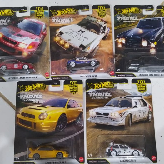 HOTWHEELS HOT WHEELS Premium 1 Set 5 pcs Thrill Climbers Mercedes-Benz 300 SEL 6.8 AMG, Lancia Delta