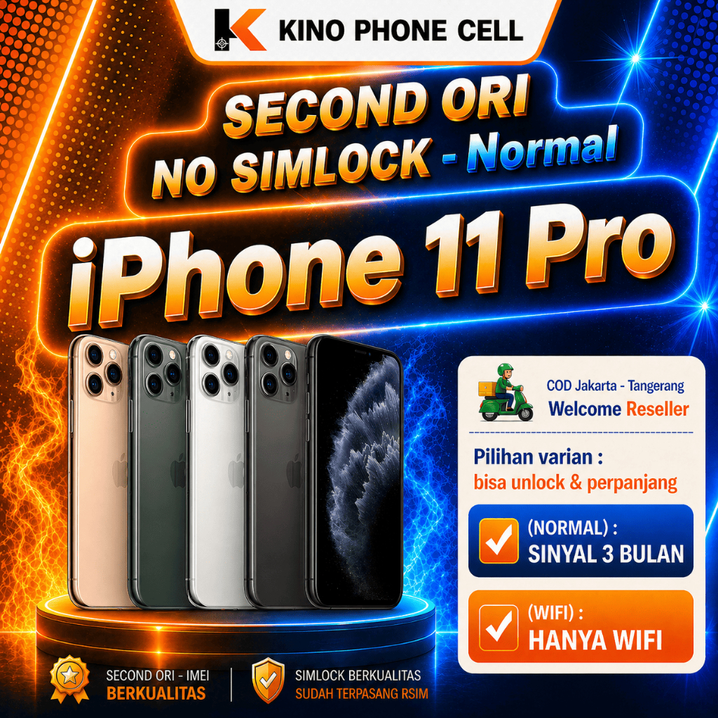 IPHONE 11 PRO & 11 PROMAX Second inter Normal Pro Max 64GB 256GB 512GB Bekas kinophonecell