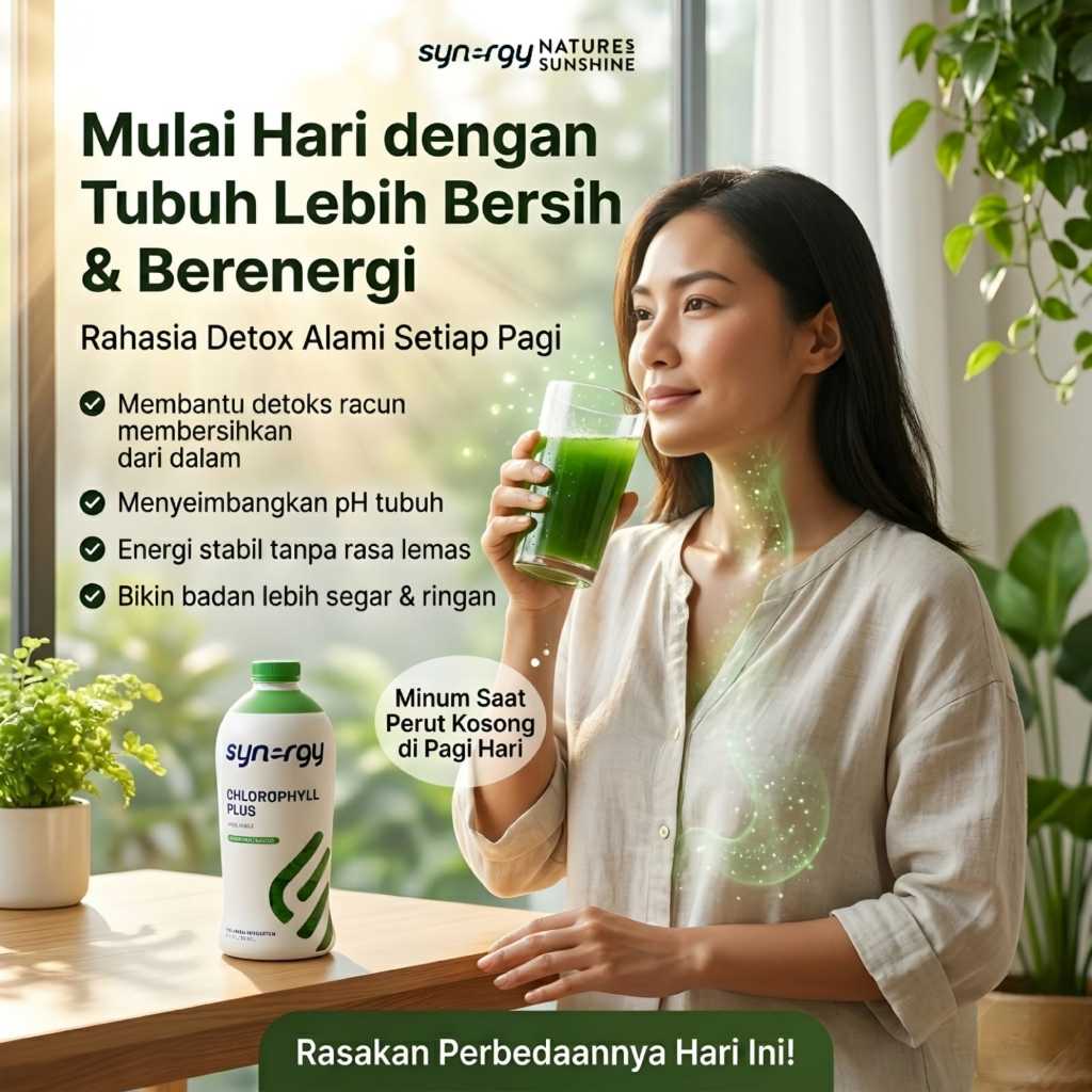 Chlorophyll Plus Synergy Original USA | Klorofil Cair Rasa Mint Segar Tanpa Rasa Daun | Mendukung Si
