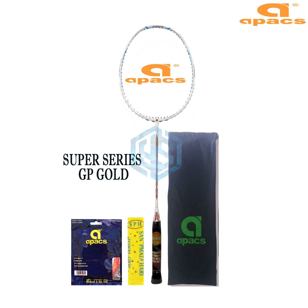 Raket Badminton Apacs Super Series GP Gold Bonus Komplit Raket Apacs Super Series GP Gold