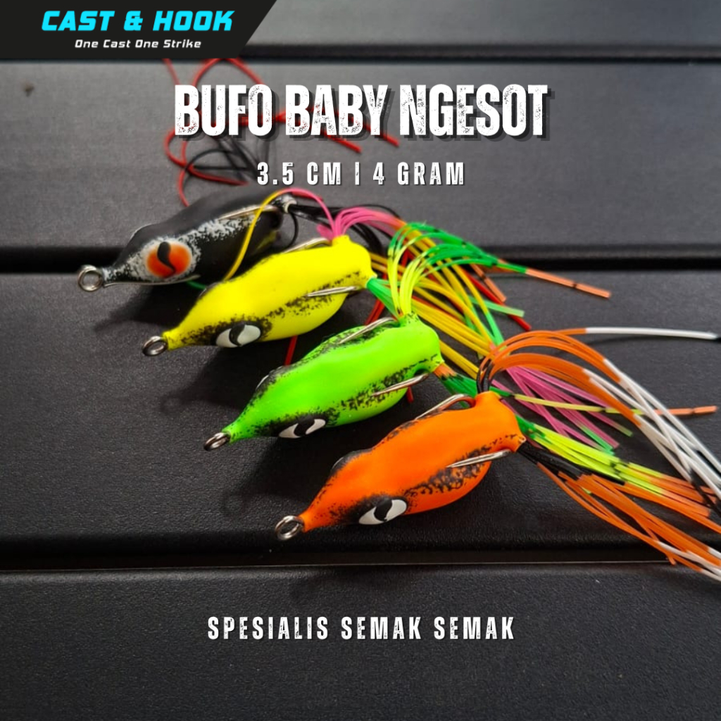 Lure Bufo Soft Frog Ngesot New 3.5 cm Baby Ngesot Softfrog Skirt
