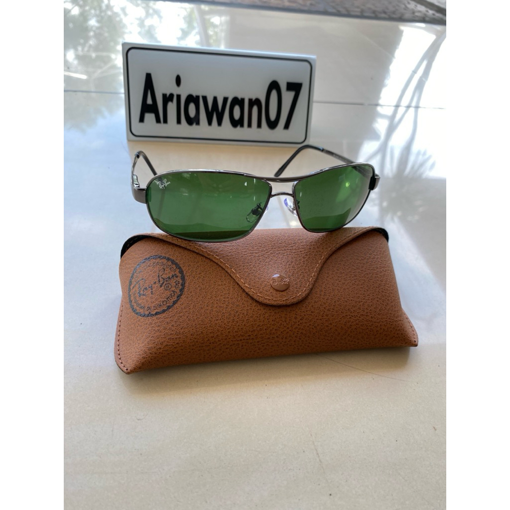 kacamata ray-ban rb 3343 frame gan kaca hijau sz 63