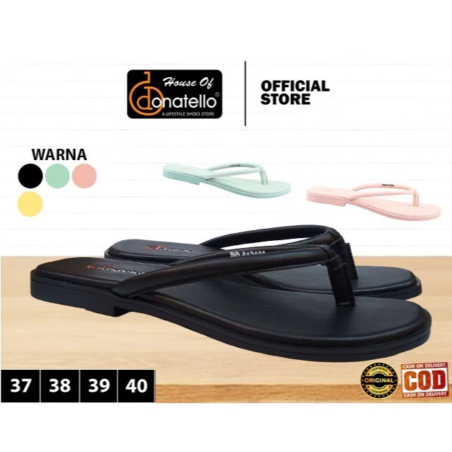 DONATELLO PD sandal sendal jepit wanita flat casual ringan anti slip Original