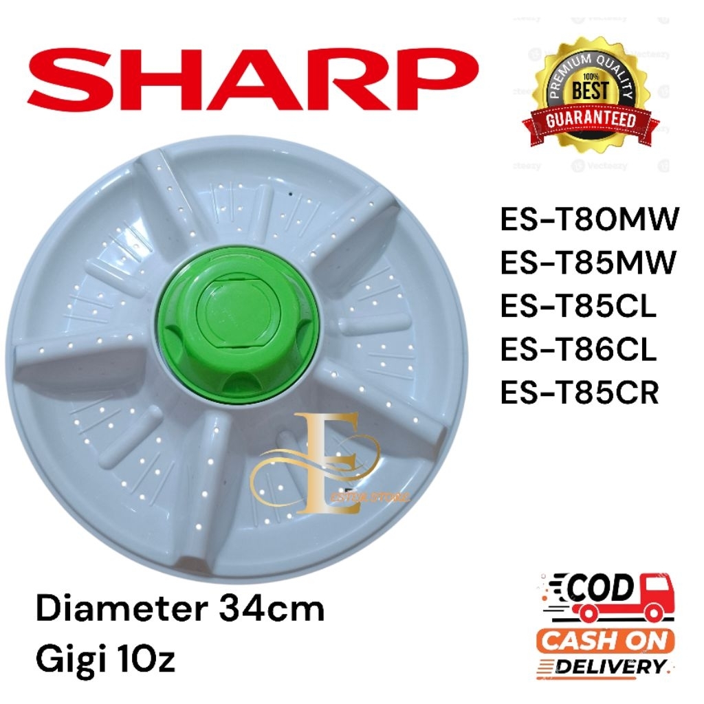 Pulsator Sharp ES-T80MW ES-T85MW ES-T85CL ES-T85CR ES-T86CL Pulsator mesin cuci Sharp 2 tabung Diame