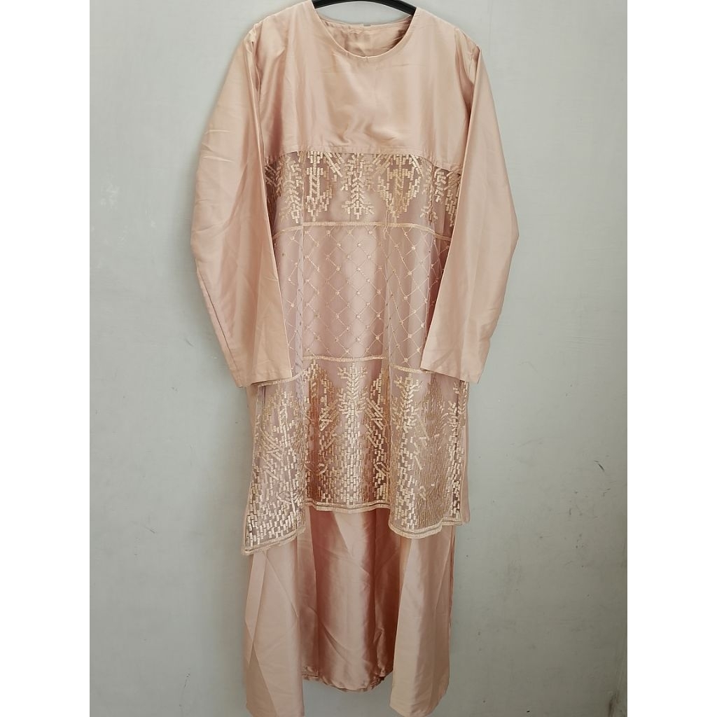 Dress formal Panjang outer brokat