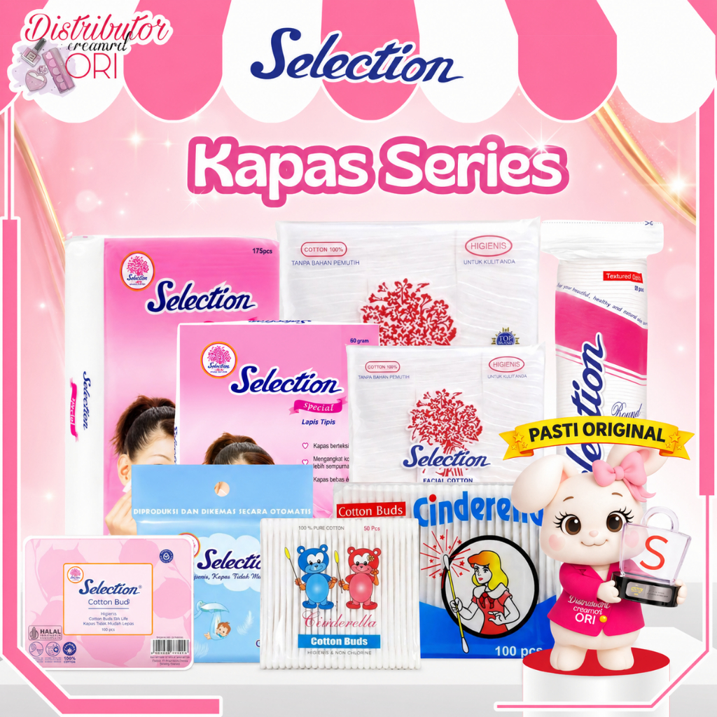 Kapas Wajah selection / cotton bud selection / cotton bud cinderella / kapas tipis selection